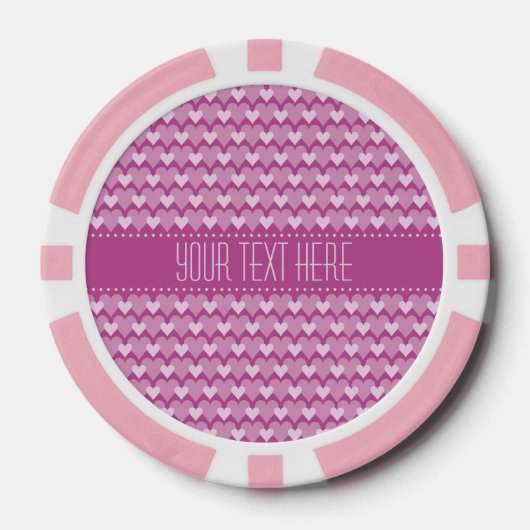 Pink Hearts aangepaste poker chips (Voorkant)