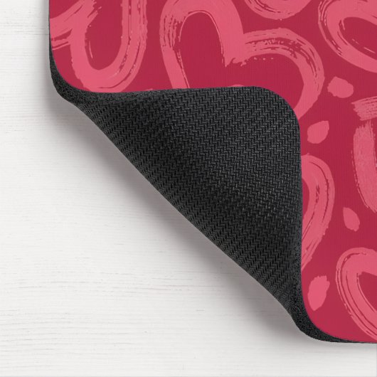 Pink Hearts Aesthetic Mouse Pad Muismat (Hoek)