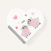 Pink hearts and piggy notitieboek (Voorkant)