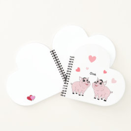 Pink hearts and piggy notitieboek
