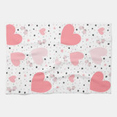 Pink hearts and piggy theedoek (Horizontaal)