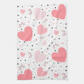 Pink hearts and piggy theedoek (Verticaal)