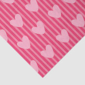Pink Hearts and Stripes Valentine Pattern Tissuepapier (Detail)