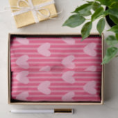 Pink Hearts and Stripes Valentine Pattern Tissuepapier (Geschenk)