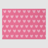 Pink Hearts and Stripes Valentine Pattern Tissuepapier (Voorkant)