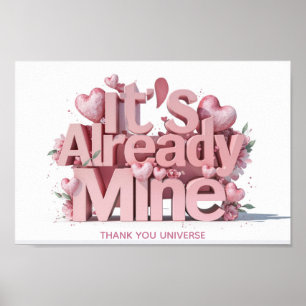 *~* Pink Hearts Ap85 Wet van Attractie Manifestere Poster