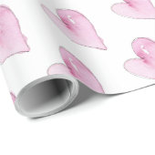 Pink Hearts Artisan Waterverf Art Sweet Love Cadeaupapier (Rol Hoek)