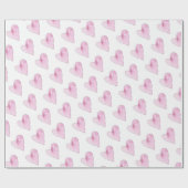 Pink Hearts Artisan Waterverf Art Sweet Love Cadeaupapier (Vlak)