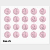 Pink Hearts Baby Bump Baby shower Bewaar de datum Ronde Sticker (Vel)