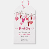 Pink Hearts Baby shower Bedankt Cadeaulabel (Voorkant)