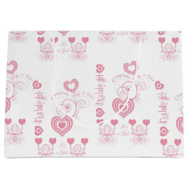 Pink Hearts-Baby shower Groot Cadeauzakje