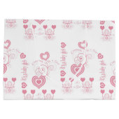 Pink Hearts-Baby shower Groot Cadeauzakje (Achterkant)