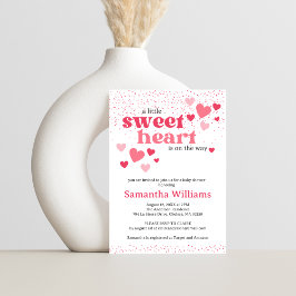 Pink Hearts Baby shower Invitation Kaart