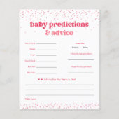 Pink Hearts Baby shower voorspellingen spel Flyer (Voorkant)