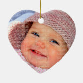 Pink Hearts Baby's eerste Valentijnsdag foto Keramisch Ornament (Achterkant)