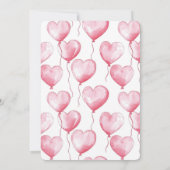 Pink Hearts Balloons Baby shower Kaart (Achterkant)