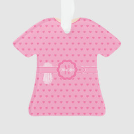 Pink Hearts Belted Pink Dress Figurine T-shirt Ornament
