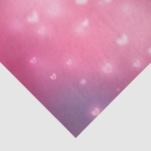 Pink Hearts Bokeh Verjaardag Tissuepapier (Detail)