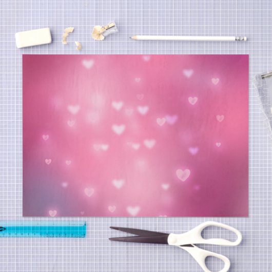 Pink Hearts Bokeh Verjaardag Tissuepapier (Craft)
