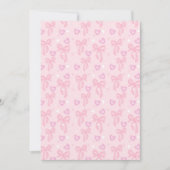 Pink Hearts & Bows Invitation Kaart (Voorkant)