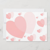 Pink Hearts bruiloft receptie Kaart (Achterkant)
