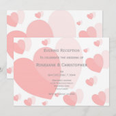 Pink Hearts bruiloft receptie Kaart (Voorkant / Achterkant)