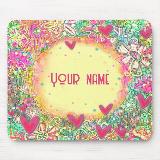 Pink Hearts Custom Inspirivity Mousepad Muismat (Voorkant)
