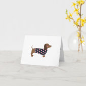 PINK HEARTS DACHSHUND WENSKAART KAART (Gele Bloem)