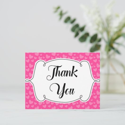 Pink Hearts - Dankjewel Card Briefkaart (Staand voorkant)