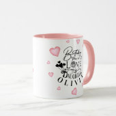 Pink Hearts Daughter Birthday Text Design Mok (Voorkant rechts)