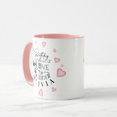 Pink Hearts Daughter Birthday Text Design Mok (Voorkant links)