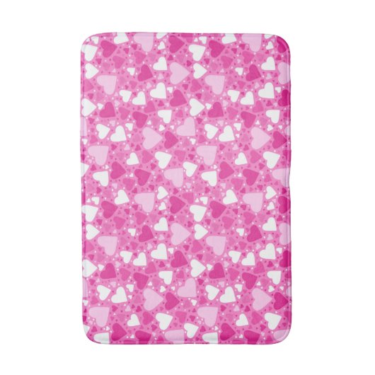 Pink Hearts Design for Breast Cancer Awareness Badmat (Voorkant Verticaal)