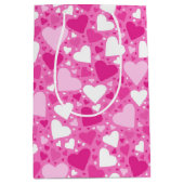 Pink Hearts Design for Breast Cancer Awareness Medium Cadeauzakje (Voorkant)