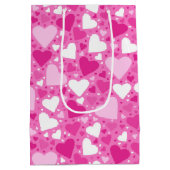 Pink Hearts Design for Breast Cancer Awareness Medium Cadeauzakje (Achterkant)