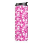 Pink Hearts Design for Breast Cancer Awareness Thermosbeker (Gedraaid links)