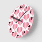 Pink Hearts Design Ronde Klok (Hoek)