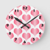 Pink Hearts Design Ronde Klok (Voorkant)