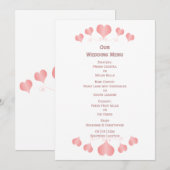 Pink Hearts Design Wedding Menu (Voorkant / Achterkant)