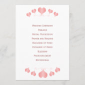 Pink Hearts Design Wedding Programmakaart (Achterkant)
