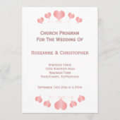 Pink Hearts Design Wedding Programmakaart (Voorkant)