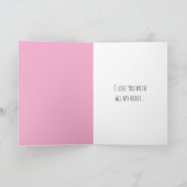 Pink Hearts Dog Love Kaart (Binnen)