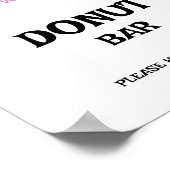 Pink hearts Donut Bar Shower Sign Poster (Hoek)