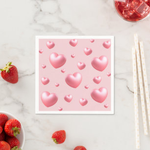 Pink Hearts Evenement  Servet