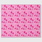 PINK HEARTS First Birthday Custom V05F2 Cadeaupapier (Vlak)