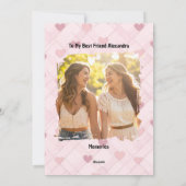 Pink Hearts Galentine's Day Best Friend Card Feestdagenkaart (Achterkant)