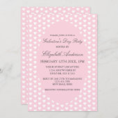 Pink Hearts Galentine's Day Party Kaart (Voorkant / Achterkant)