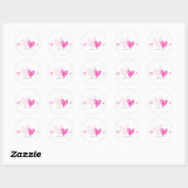 PInk Hearts Gepersonaliseerde Stickers (Vel)