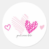 PInk Hearts Gepersonaliseerde Stickers (Voorkant)