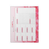 Pink Hearts gepersonaliseerde wekelijkse planner Notitieblok (Linkerzijde)