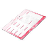 Pink Hearts gepersonaliseerde wekelijkse planner Notitieblok (Schuin)